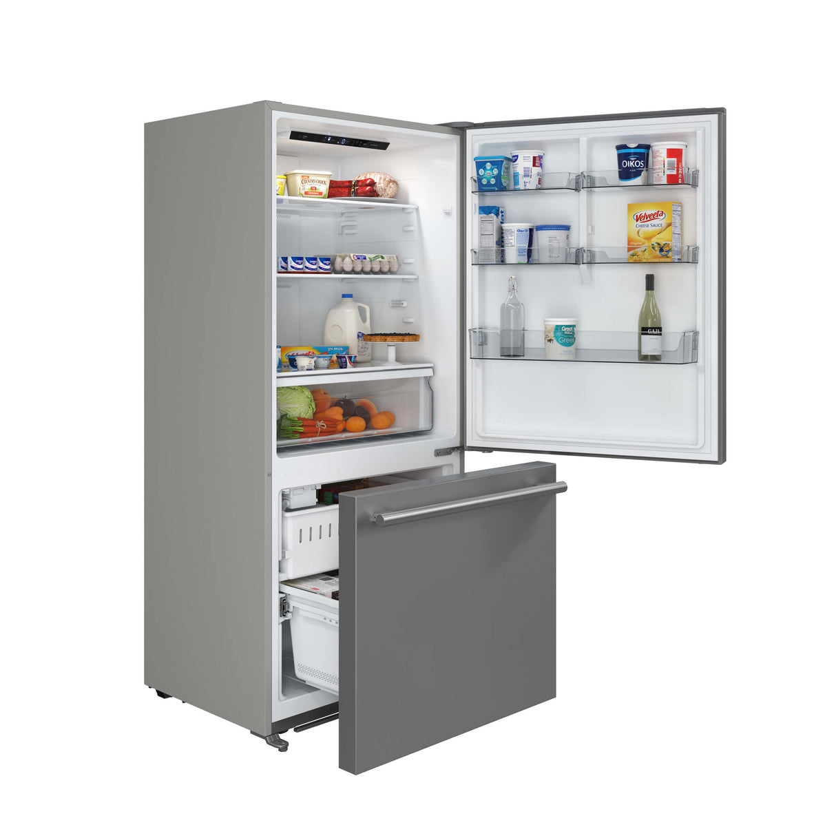 FORNO Milano Espresso 31-Inch Bottom Freezer Refrigerator, 17.2 cu.ft., Built-In Ice Maker, ENERGY STAR - Stainless (FFFFD178631S)