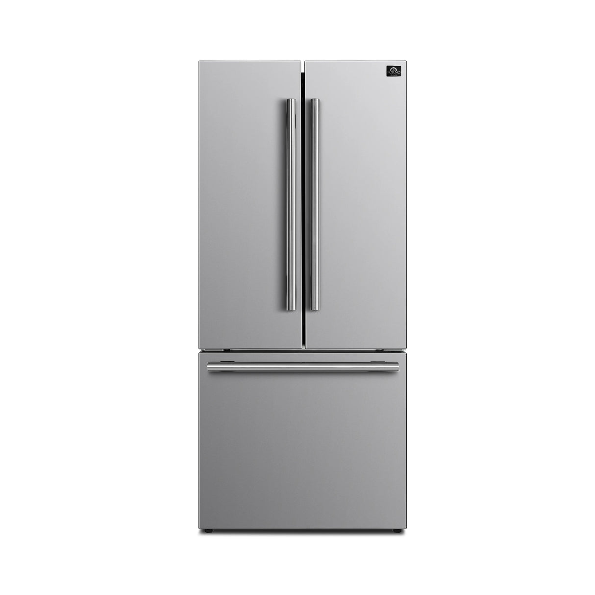 FORNO Gallipoli 30-Inch French Door Refrigerator with Bottom Freezer, 17.5 cu.ft Capacity, Stainless Steel, No Frost Technology, Built-In Ice Maker, Energy Efficient - Stainless Steel VCM (FFFFD197431SB)