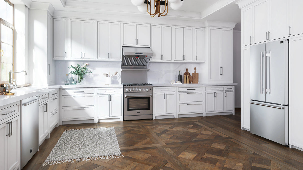 FORNO Gallipoli 30-Inch French Door Refrigerator with Bottom Freezer, 17.5 cu.ft Capacity, Stainless Steel, No Frost Technology, Built-In Ice Maker, Energy Efficient - Stainless Steel VCM (FFFFD197431SB)