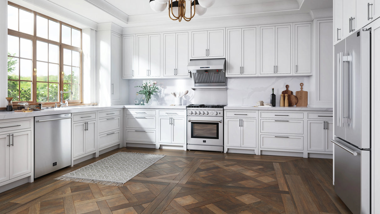 FORNO Gallipoli 30-Inch French Door Refrigerator with Bottom Freezer, 17.5 cu.ft Capacity, Stainless Steel, No Frost Technology, Built-In Ice Maker, Energy Efficient - Stainless Steel VCM (FFFFD197431SB)