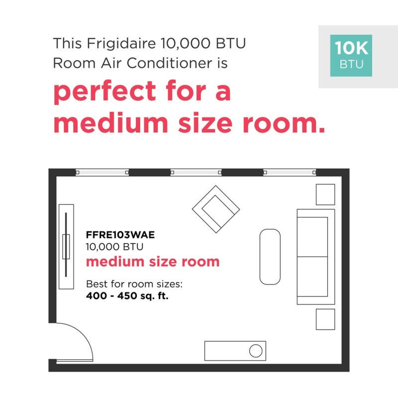 Frigidaire 10,000 BTU Window-Mounted Room Air Conditioner - White (FFRE103WA1)