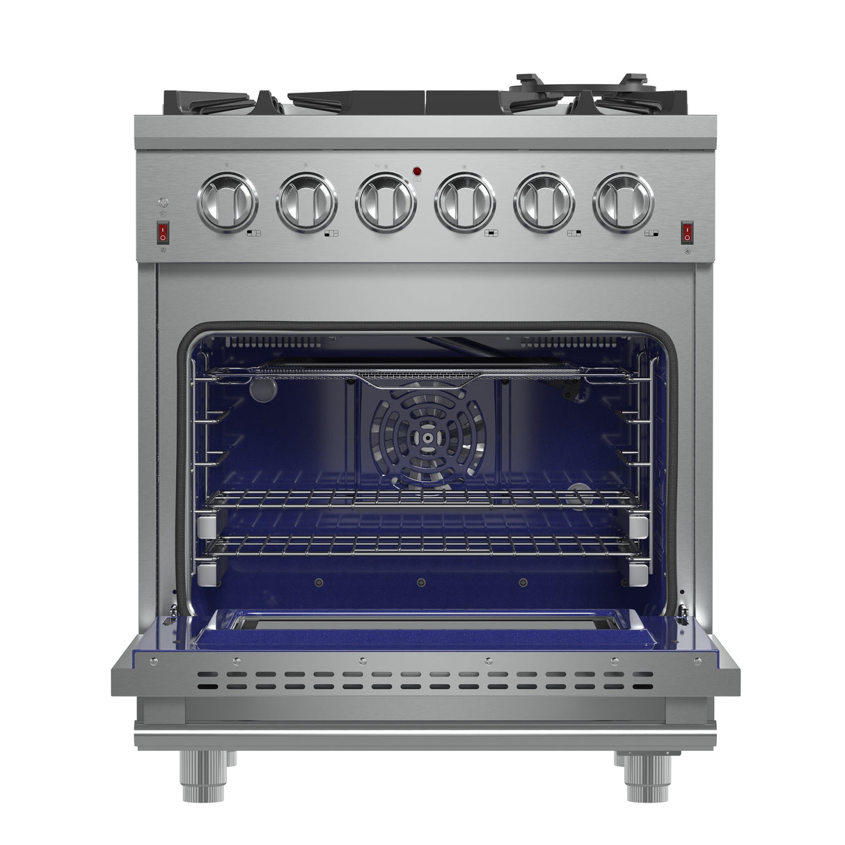 FORNO Massimo 30-Inch Freestanding Gas Range, 5 Burners, True Convection Oven - Stainless (FFSGS623930)