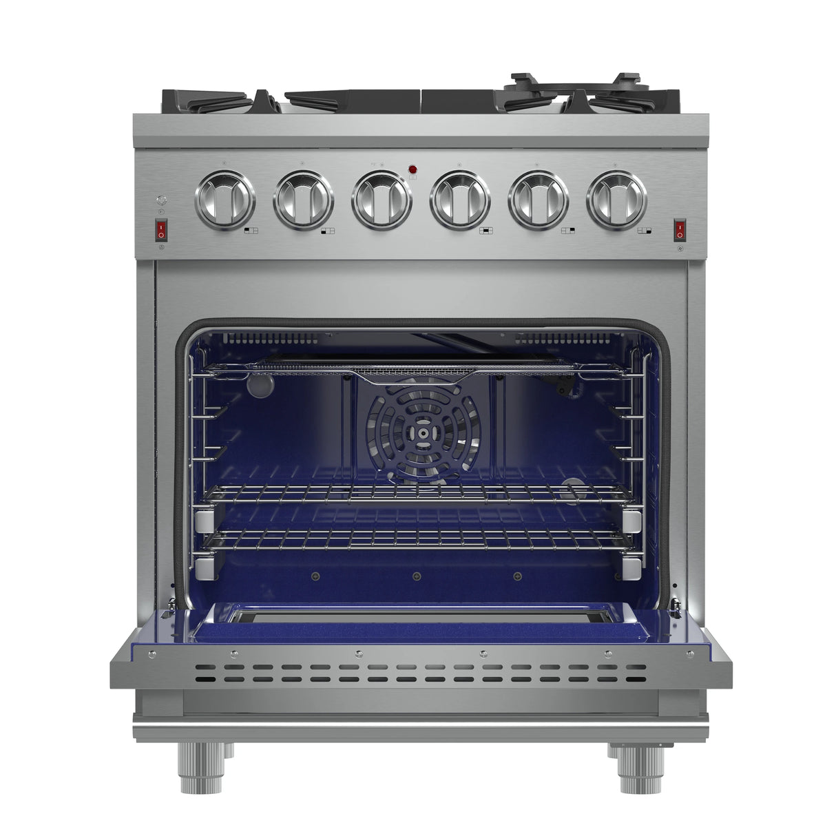 FORNO Massimo 30-Inch Freestanding Gas Range, 5 Burners, True Convection Oven - Stainless Steel (FFSGS623930)