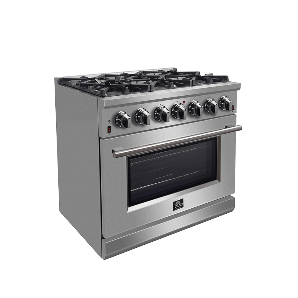 Forno Massimo 36″ Freestanding Gas Range - Stainless (FFSGS623936)