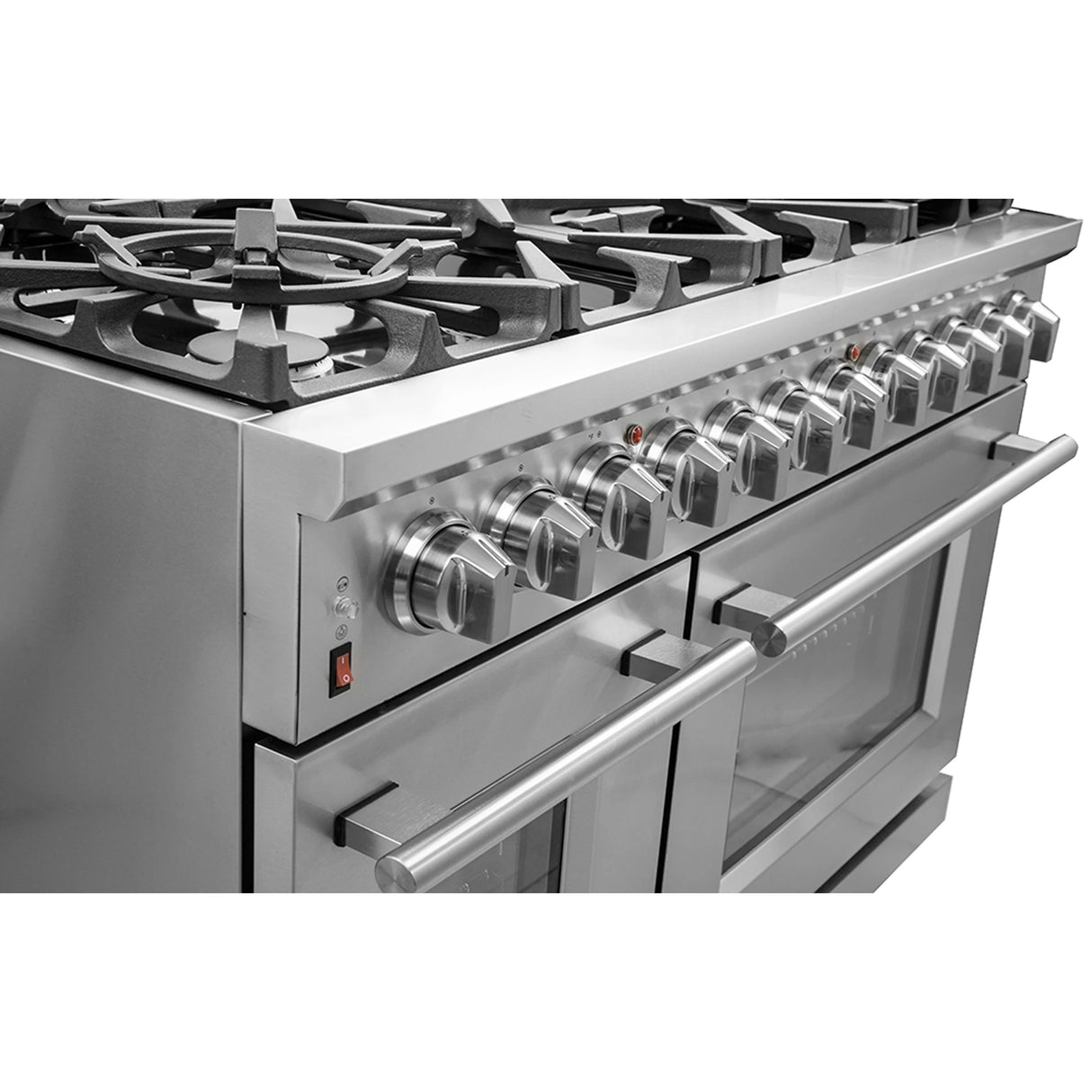 FORNO Massimo 48-Inch Freestanding Gas Range, 8 Burners, True Convection Oven - Stainless Steel (FFSGS623948)