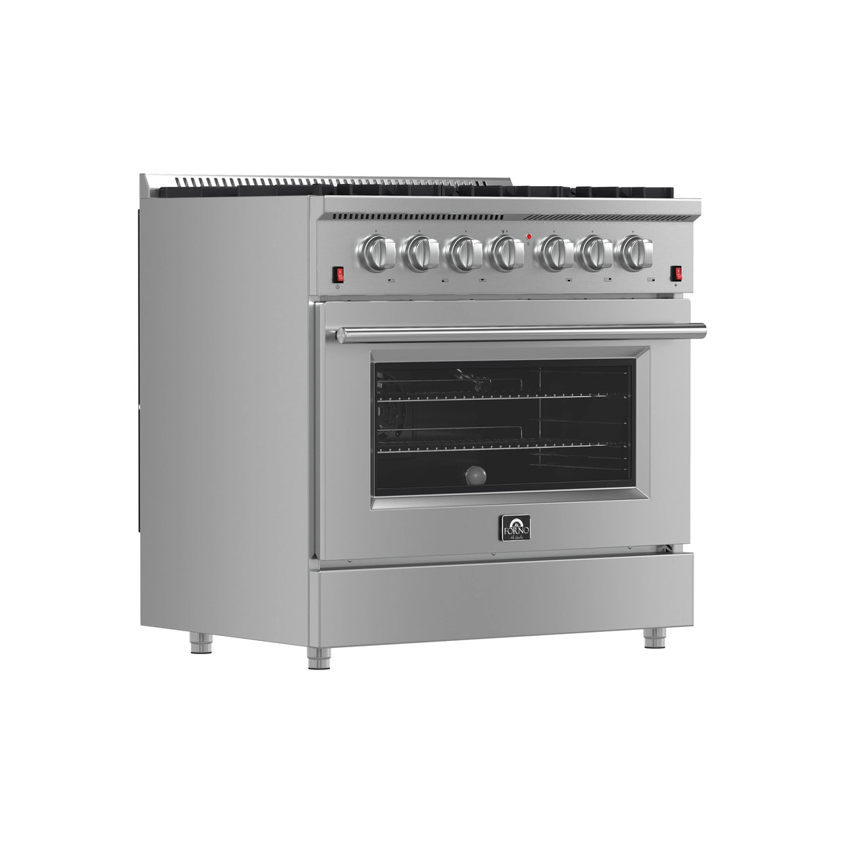 FORNO Galiano 36-Inch Freestanding Gas Range, Stainless Steel, 6 Burners, Energy Efficient - Stainless Steel (FFSGS624436)