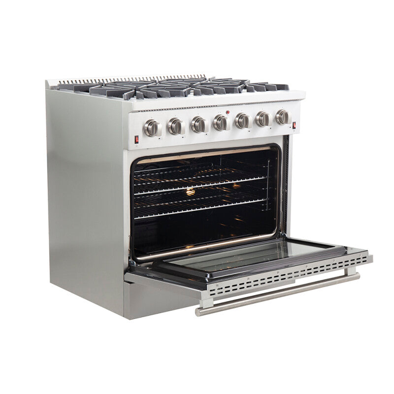 FORNO 36″ Galiano Gas Range 6 Sealed Burners - Stainless (FFSGS624436)