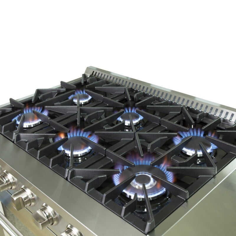 FORNO 36″ Galiano Gas Range 6 Sealed Burners - Stainless (FFSGS624436)