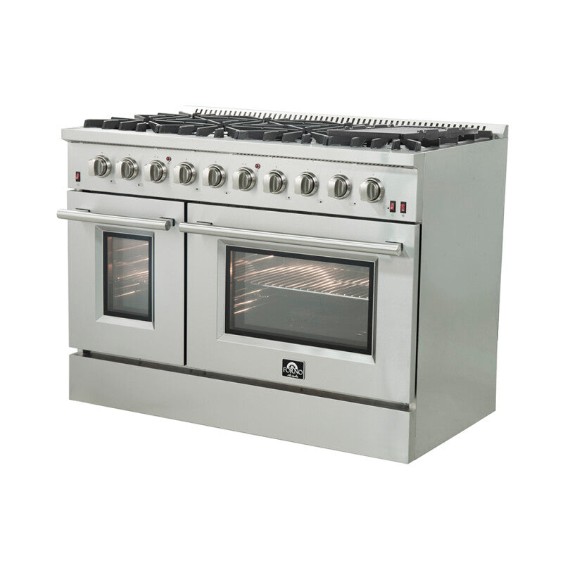 Forno 48″ Galiano Gas Range 8 Sealed Burners - Stainless (FFSGS624448)
