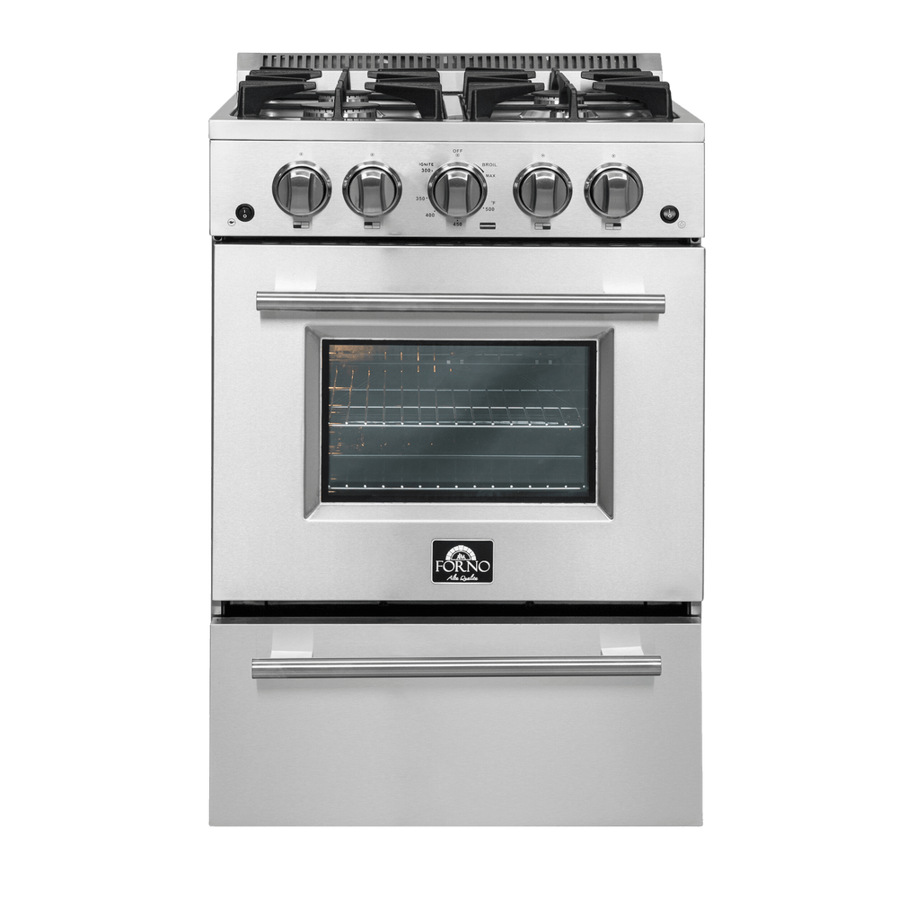 FORNO Breno 24″ Freestanding Gas Range - Stainless (FFSGS627224)