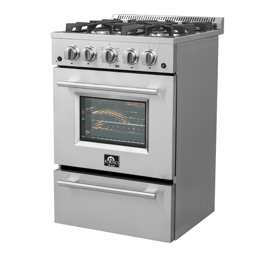 FORNO Breno 24″ Freestanding Gas Range - Stainless (FFSGS627224)