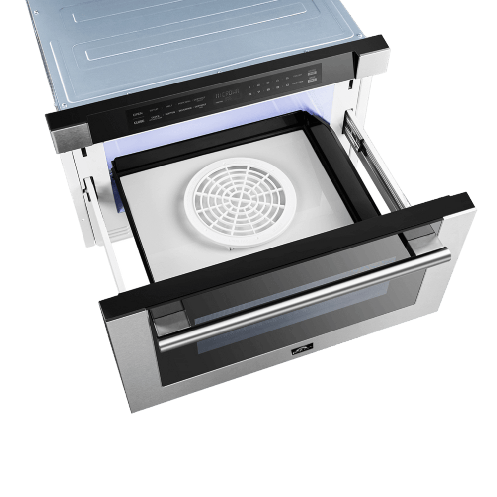 FORNO Capoliveri 24-Inch Microwave Drawer, , 1.2 cu.ft, 1000 Watts, Built-In, Touch Control LCD Display, Auto-Touch Open/Close, 11 Power Levels, Sensor Cooking - Stainless (FMWDR300024)