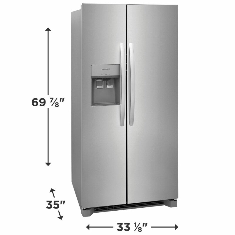 Frigidaire 22.3 Cu. Ft. 33" Standard Depth Side by Side Refrigerator - Stainless Steel (FRSS2323AS)