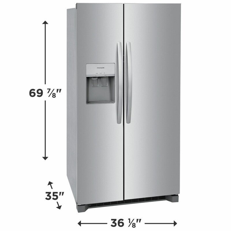 Frigidaire 25.6 Cu. Ft. 36" Standard Depth Side by Side Refrigerator - Stainless Steel (FRSS2623AS)