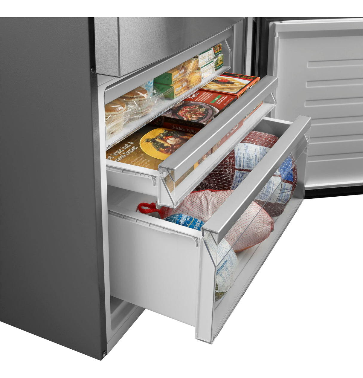 GE 17.7 Cu. Ft. Counter-Depth Bottom-Freezer Refrigerator - Fingerprint Resistant Stainless Steel (GBE17HYRFS)