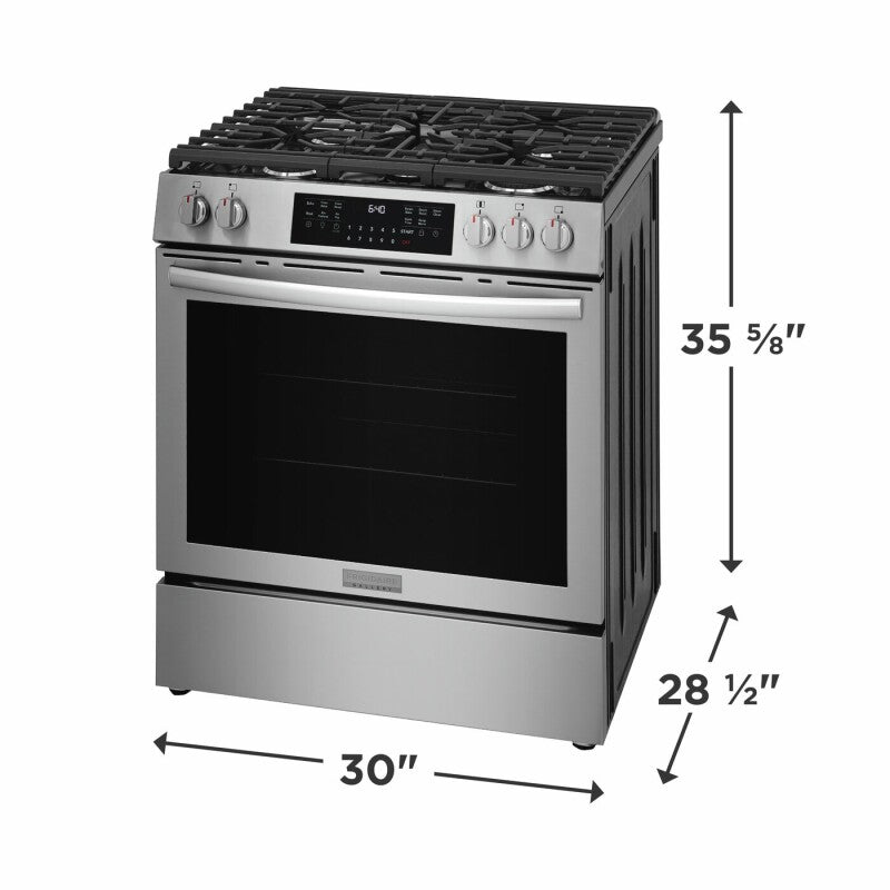 Frigidaire Gallery 30" Gas Range with No Preheat + Air Fry - Stainless Steel (GCFG3059BF)