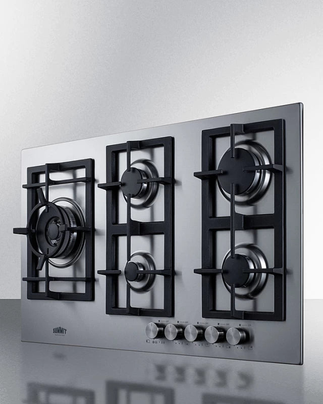 SUMMIT 34" Wide 5-Burner Gas Cooktop In Stainless Steel - Stainless Steel (GCJ536SS)