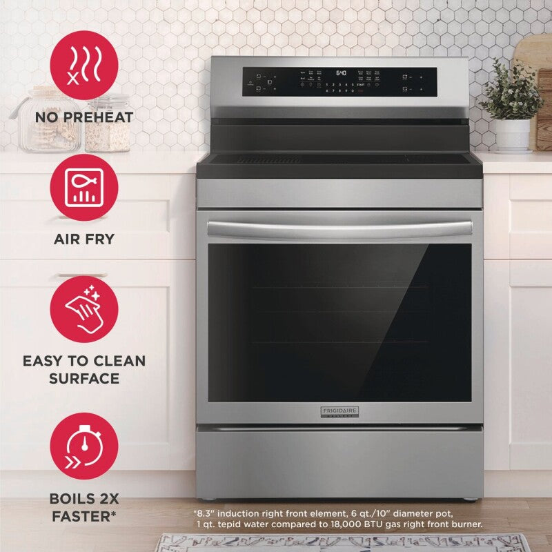 Frigidaire Gallery 30" Freestanding Induction Range with Total Convection - Stainless Steel (GCRI3060BF)