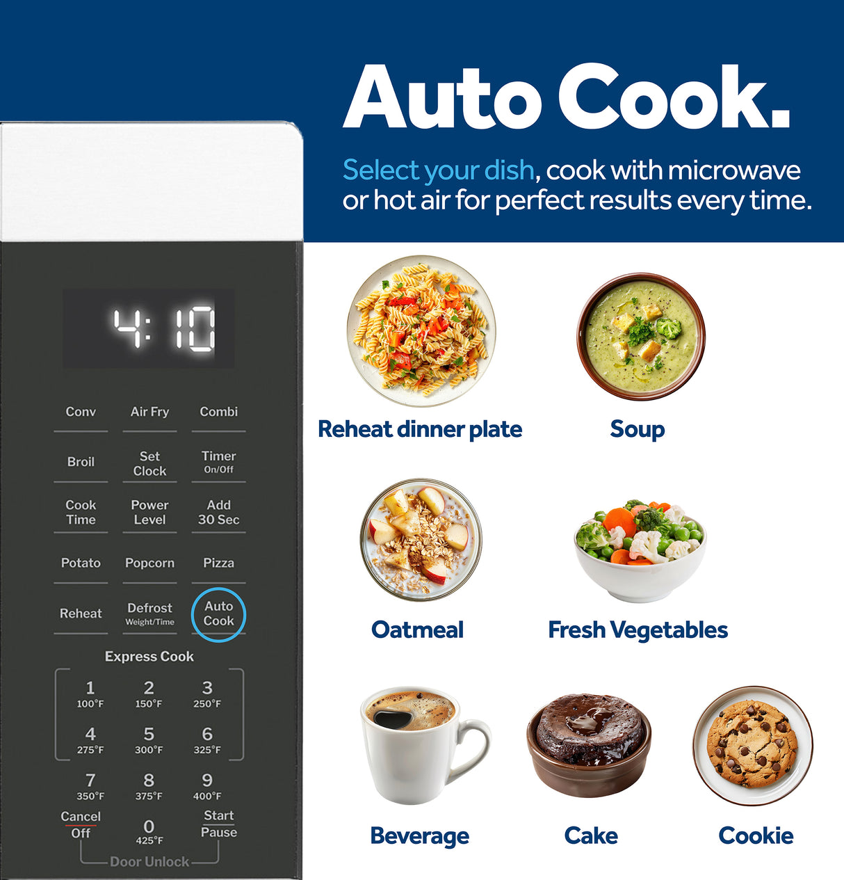 GE 1.0 Cu. Ft. Capacity Countertop Convection Microwave Oven with Air Fry - Stainless Steel (GCST10A1WSS)