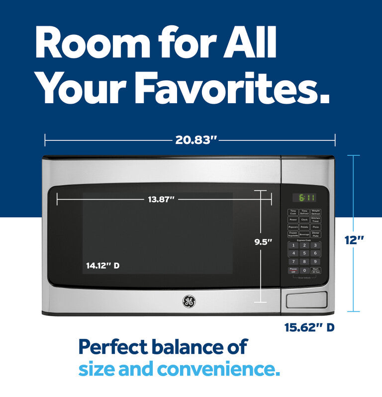 GE 1.1 Cu. Ft. Capacity Countertop Microwave Oven - Stainless Steel (GCST11X1WSS)