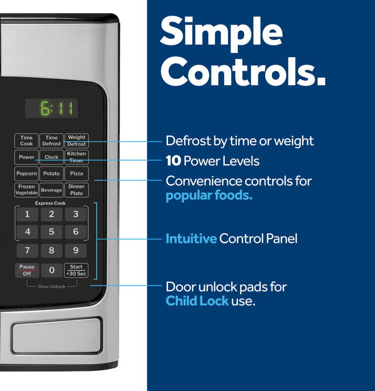 GE 1.1 Cu. Ft. Capacity Countertop Microwave Oven - Stainless Steel (GCST11X1WSS)