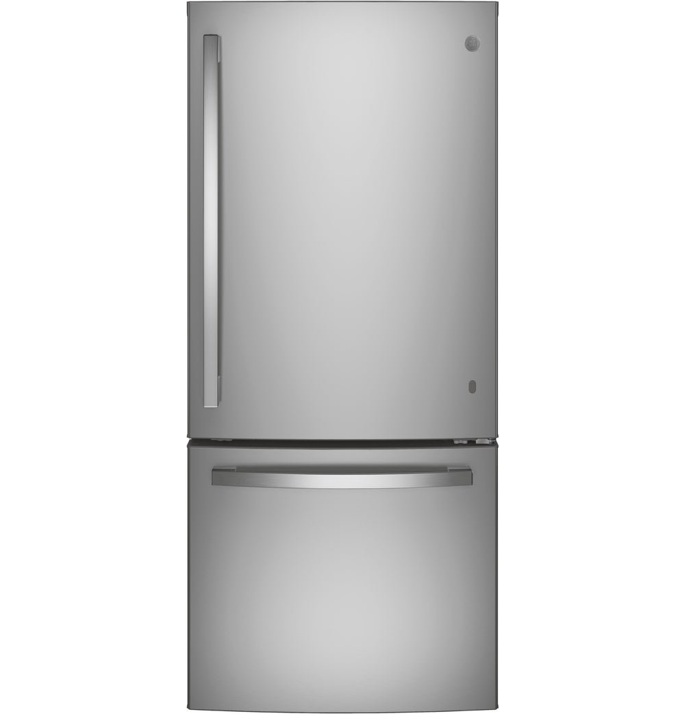 GE 21.0 Cu. Ft. Bottom-Freezer Refrigerator - Stainless Steel (GDE21EYKFS)