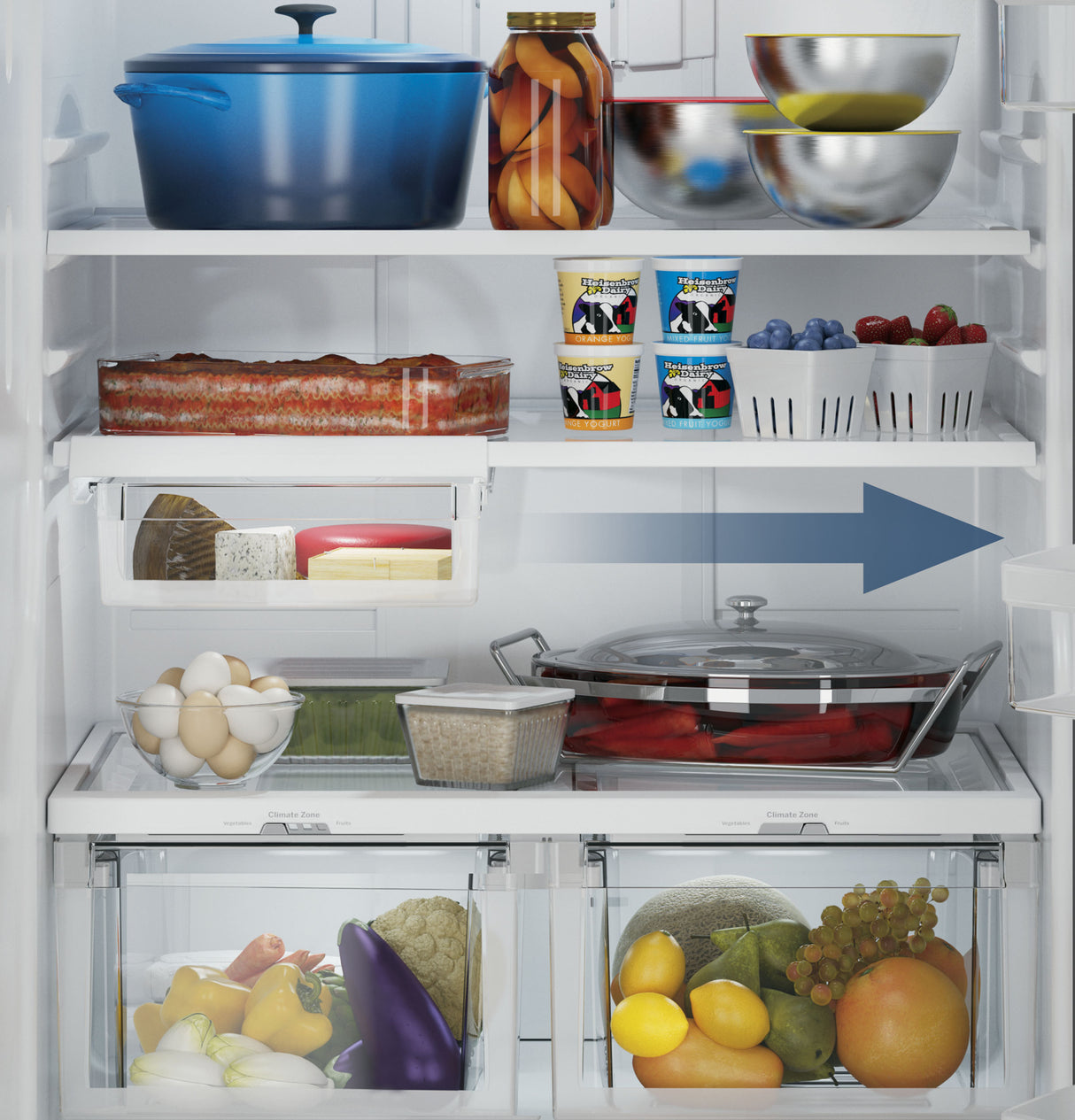 GE 24.8 Cu. Ft. Bottom-Freezer Drawer Refrigerator - Fingerprint Resistant Stainless Steel (GDE25EYKFS)