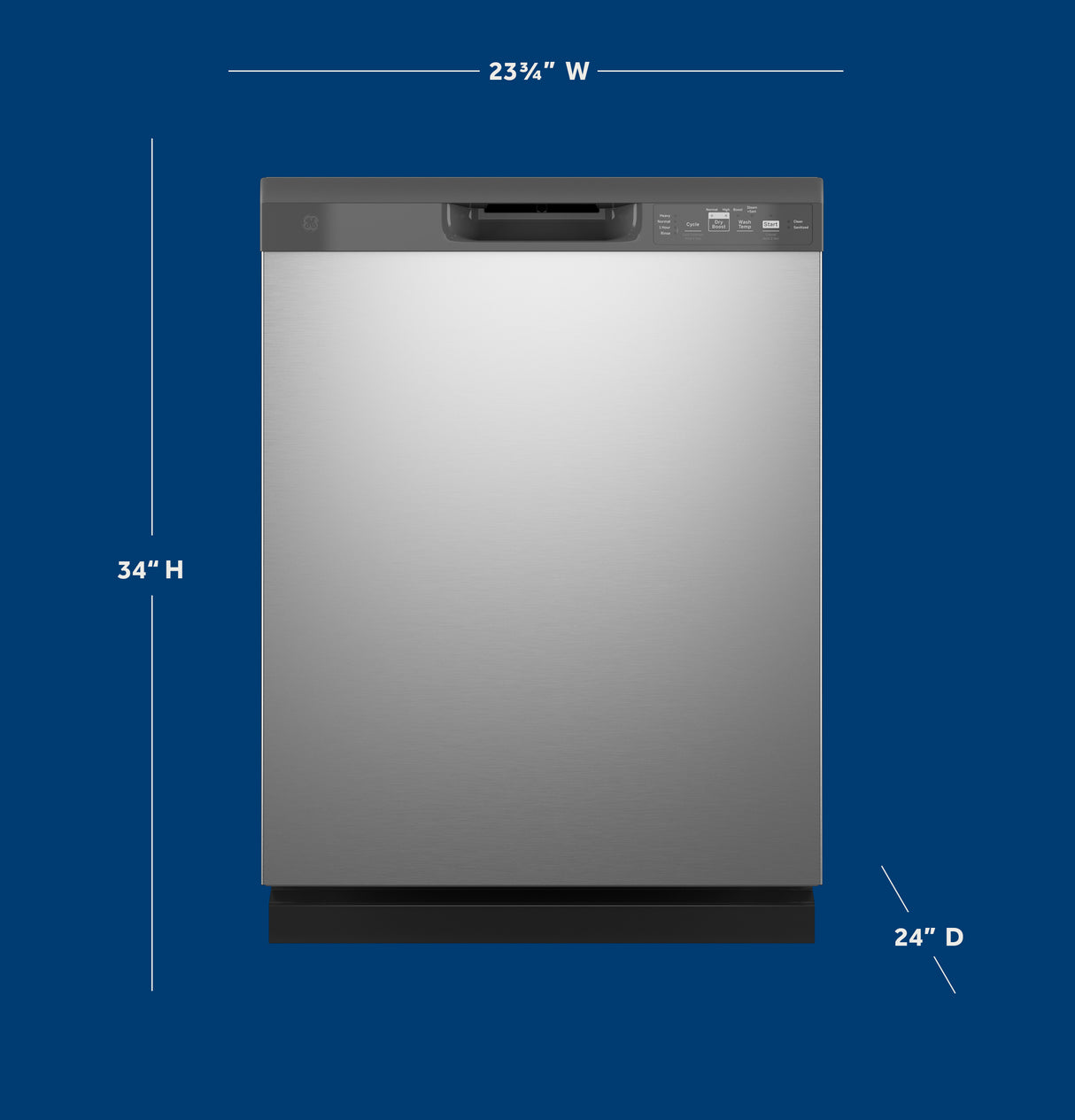 GE Dishwasher with Front Controls - Stainless Steel (GDF535PSRSS)