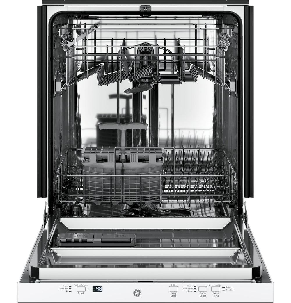 GE ADA Compliant Stainless Steel Interior Dishwasher with Sanitize Cycle - White (GDT225SGLWW)
