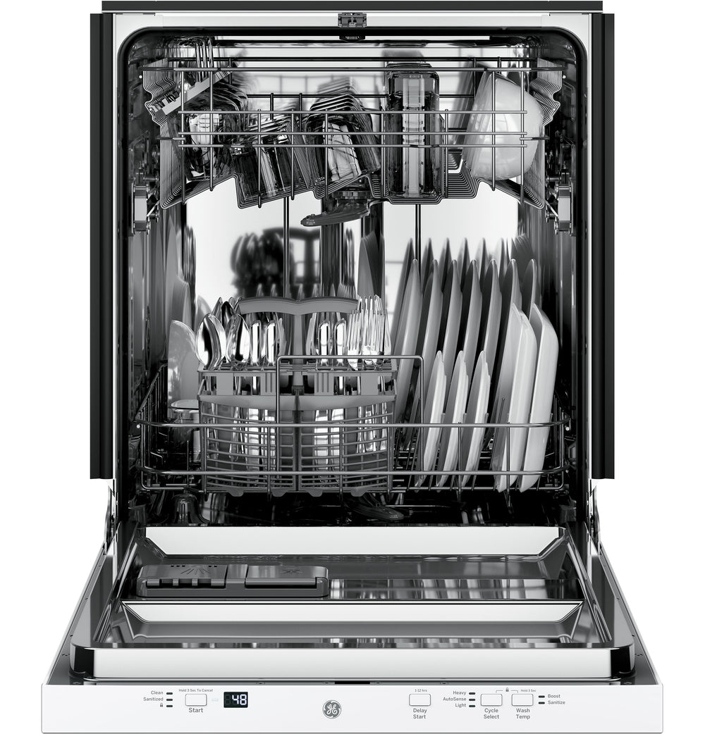GE ADA Compliant Stainless Steel Interior Dishwasher with Sanitize Cycle - White (GDT225SGLWW)