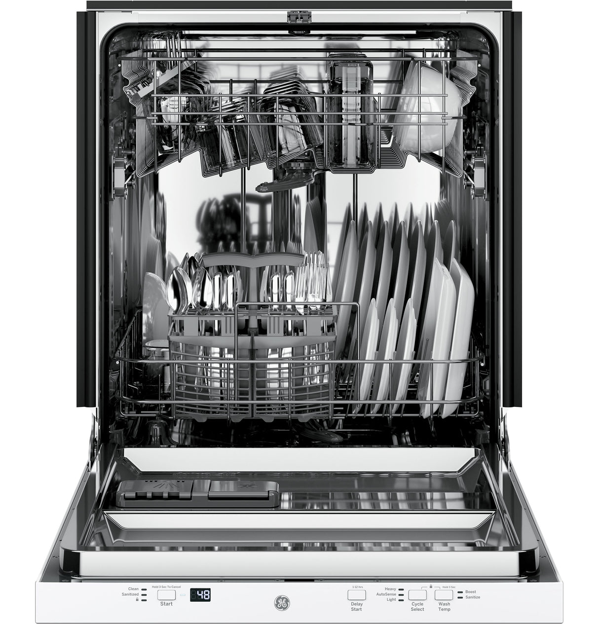 GE ADA Compliant Stainless Steel Interior Dishwasher with Sanitize Cycle - White (GDT225SGLWW)
