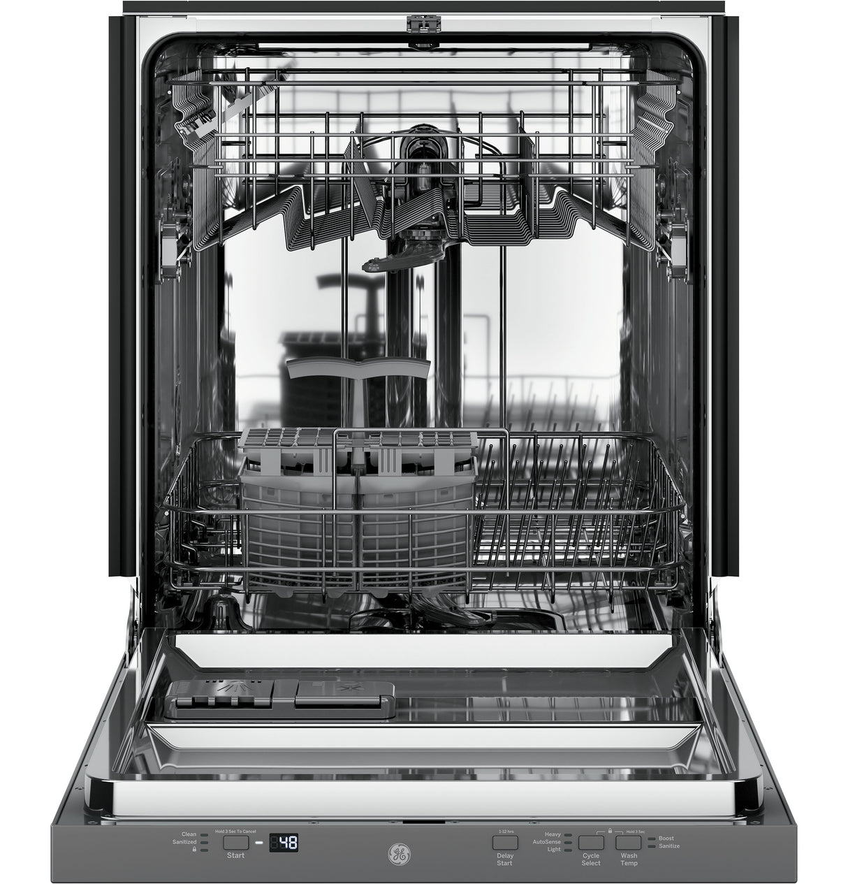 GE ADA Compliant Stainless Steel Interior Panel-Ready Dishwasher with Sanitize Cycle - Custom Panel and Handle Required (GDT226SILII)