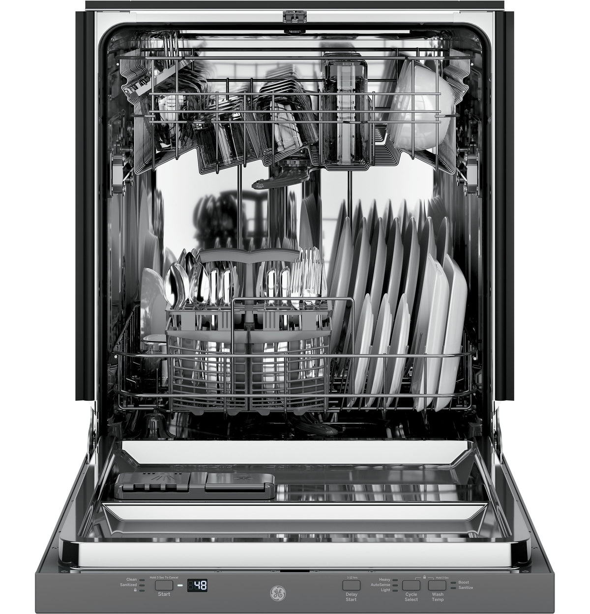 GE ADA Compliant Stainless Steel Interior Panel-Ready Dishwasher with Sanitize Cycle - Custom Panel and Handle Required (GDT226SILII)