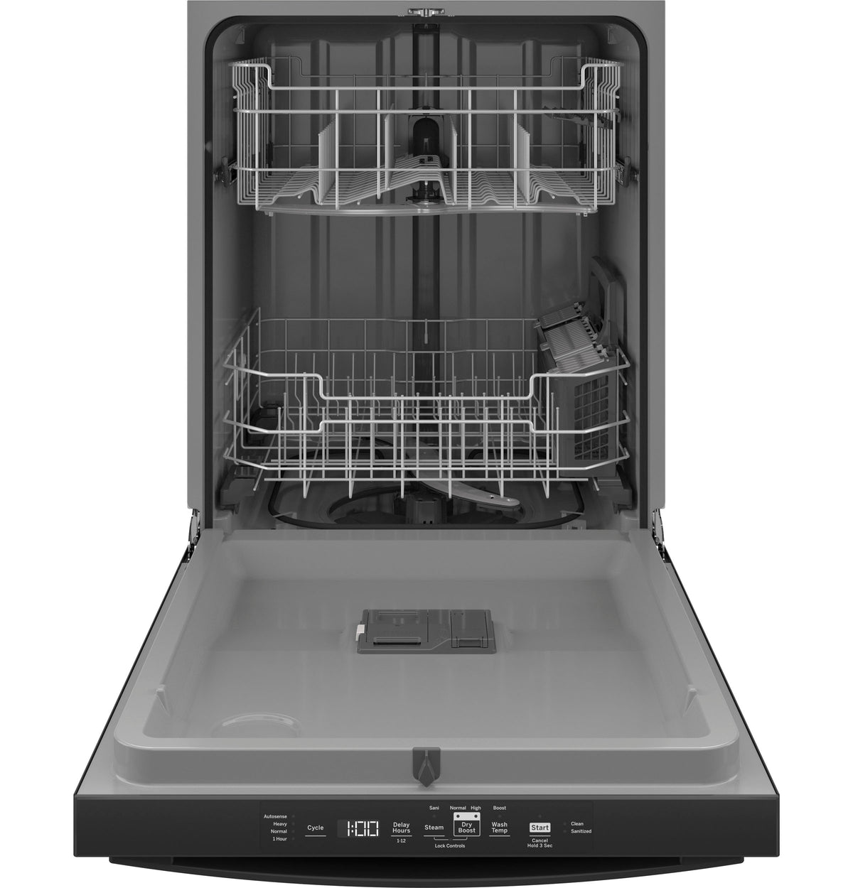 GE Top Control with Plastic Interior Dishwasher with Sanitize Cycle & Dry Boost - Black (GDT550PGRBB)