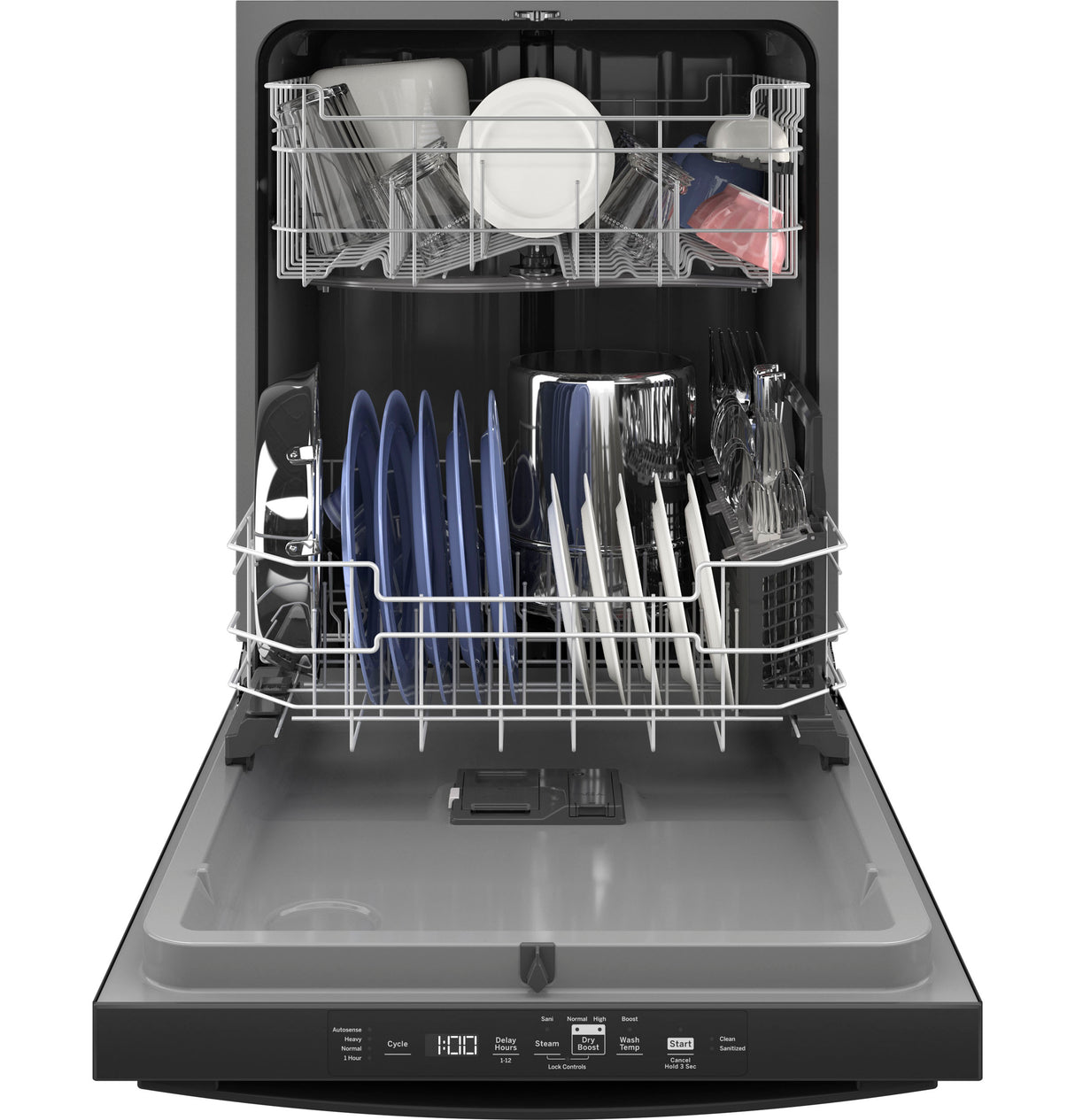 GE Top Control with Plastic Interior Dishwasher with Sanitize Cycle & Dry Boost - Black (GDT550PGRBB)