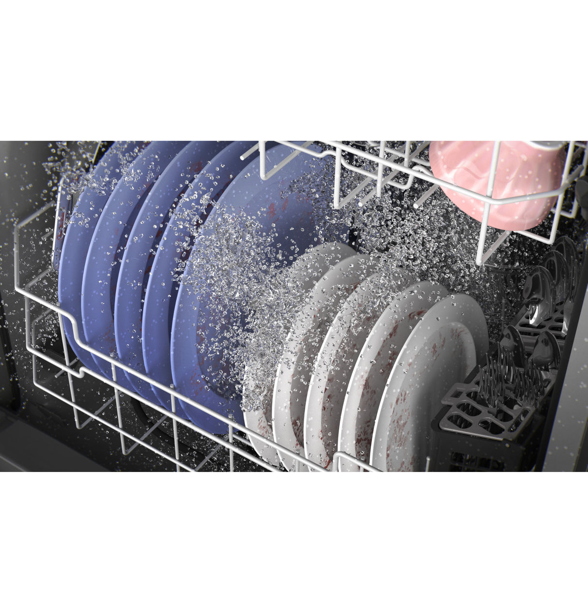 GE Top Control with Plastic Interior Dishwasher with Sanitize Cycle & Dry Boost - Black (GDT550PGRBB)