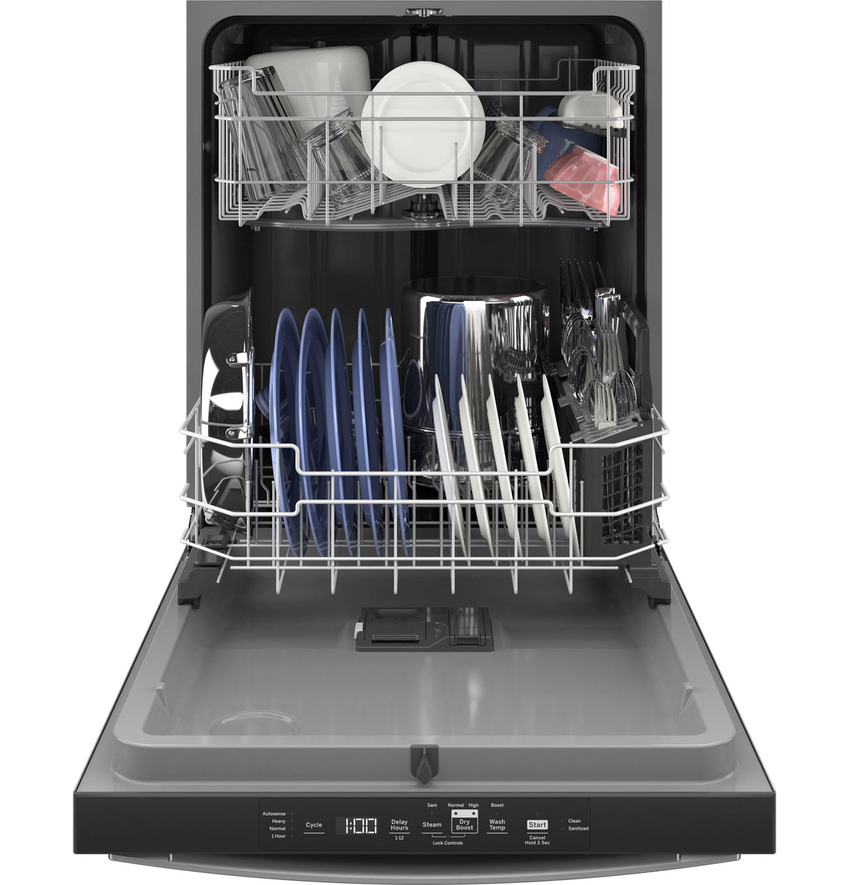 GE Top Control with Plastic Interior Dishwasher with Sanitize Cycle & Dry Boost - Fingerprint Resistant Stainless (GDT550PYRFS)