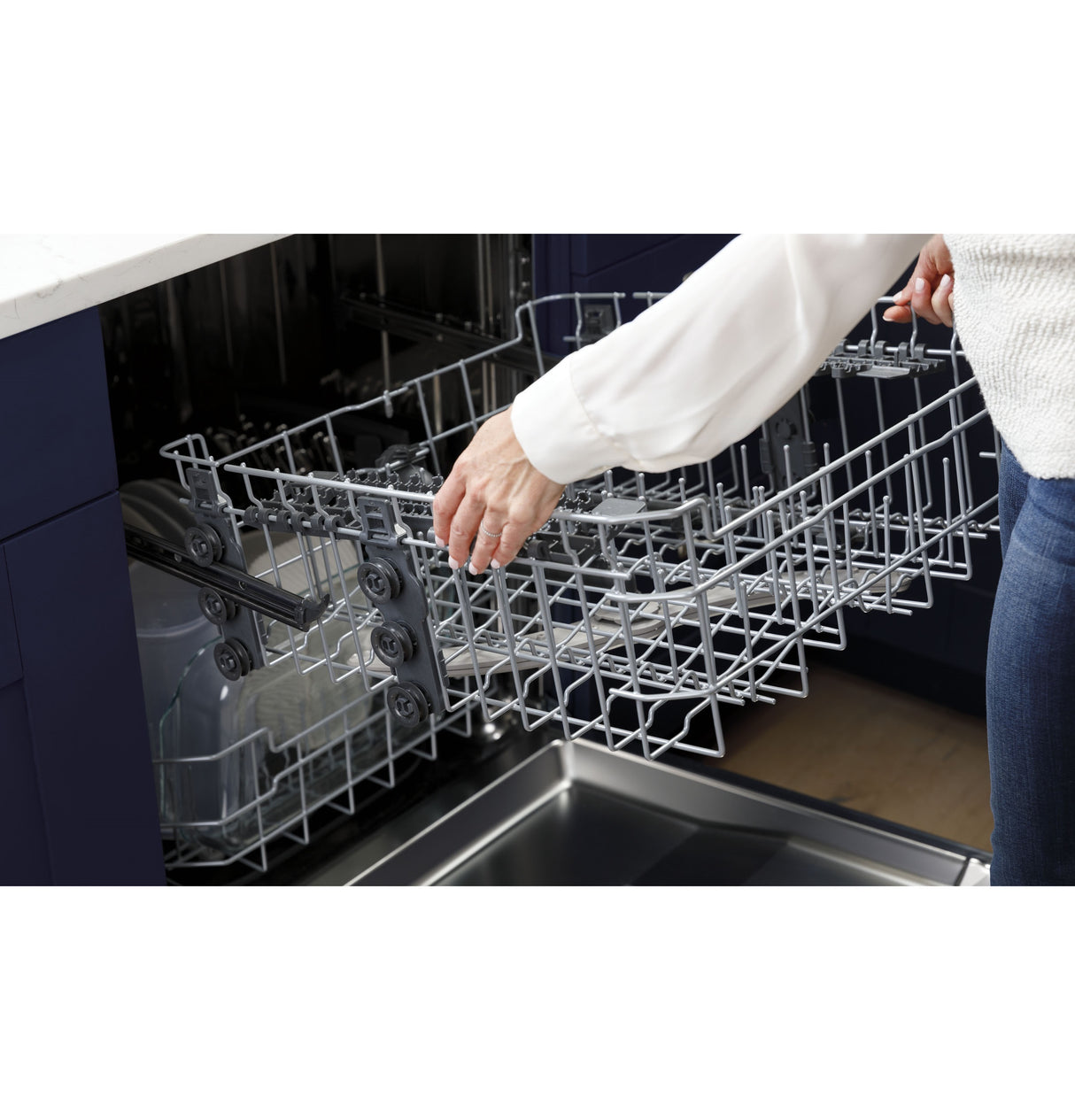 GE Top Control with Plastic Interior Dishwasher with Sanitize Cycle & Dry Boost - Stainless Steel (GDT550PYRFS)