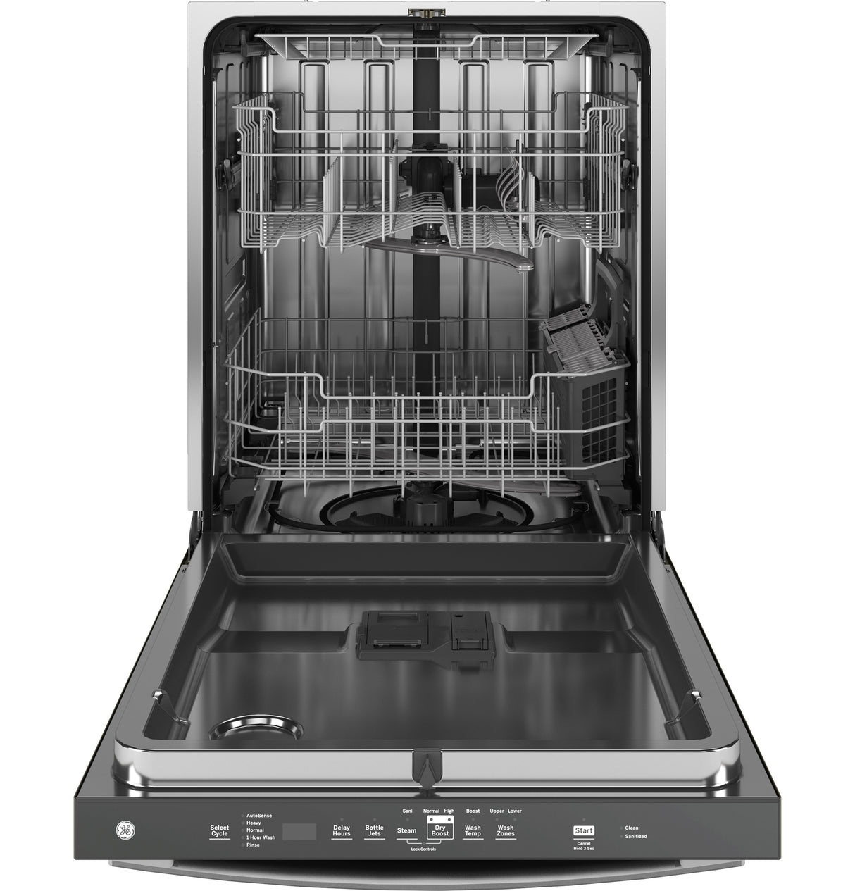 GE Fingerprint Resistant Top Control with Stainless Steel Interior Dishwasher with Sanitize Cycle - Fingerprint Resistant Stainless (GDT650SYVFS)