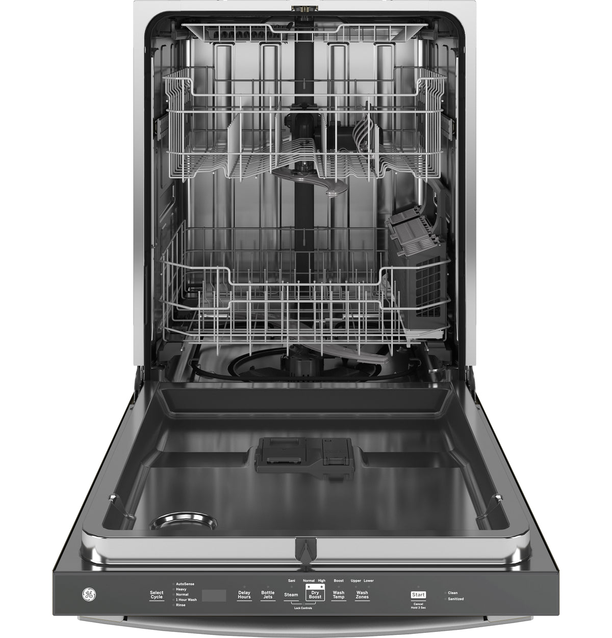 GE Top Control with Stainless Steel Interior Dishwasher with Sanitize Cycle - Fingerprint Resistant Stainless (GDT670SYVFS)