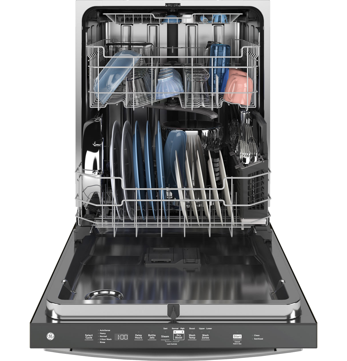 GE Top Control with Stainless Steel Interior Dishwasher with Sanitize Cycle - Fingerprint Resistant Stainless (GDT670SYVFS)