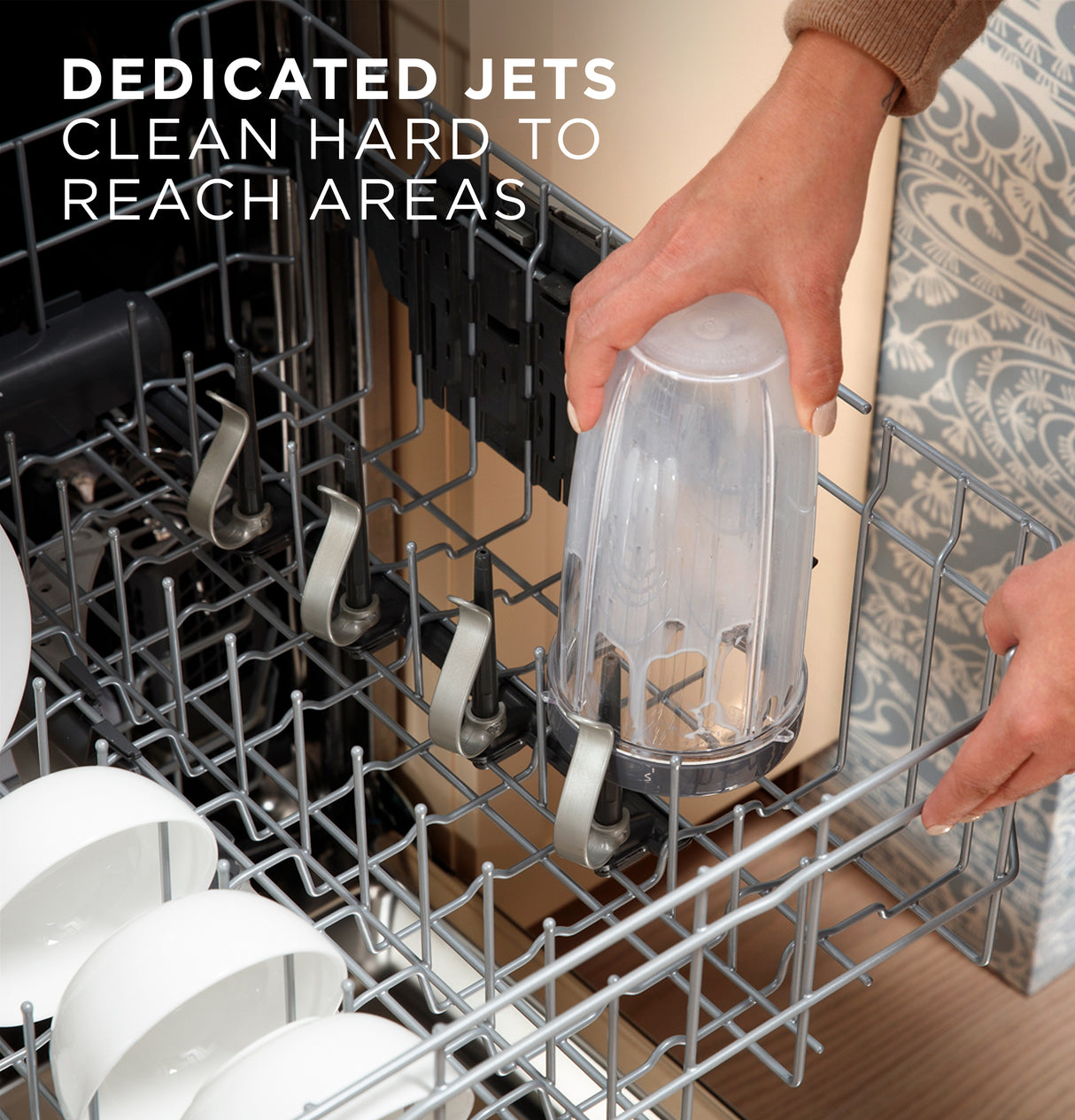 GE Top Control with Stainless Steel Interior Dishwasher with Sanitize Cycle - Fingerprint Resistant Stainless (GDT670SYVFS)
