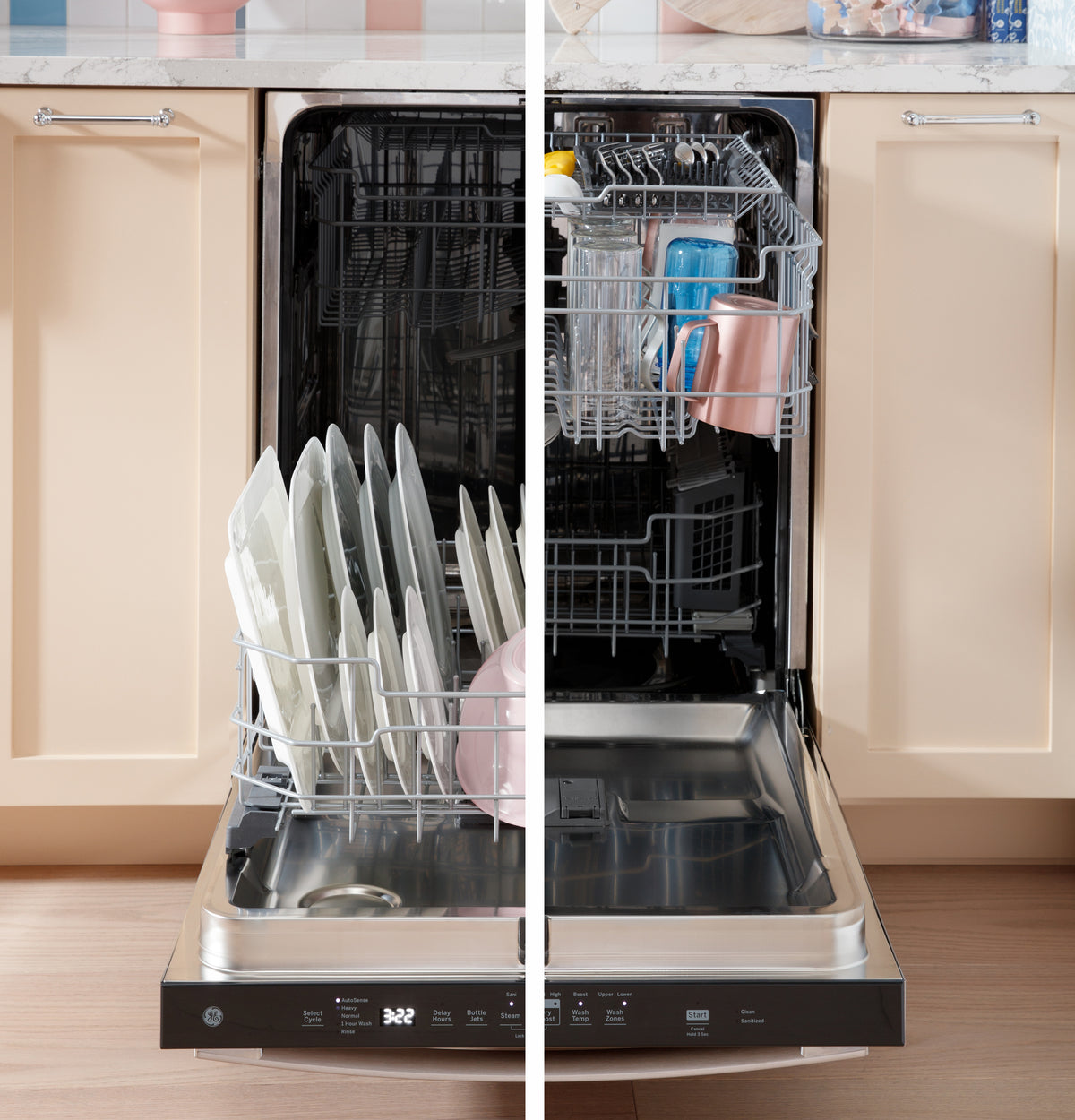 GE Top Control with Stainless Steel Interior Dishwasher with Sanitize Cycle - Fingerprint Resistant Stainless (GDT670SYVFS)