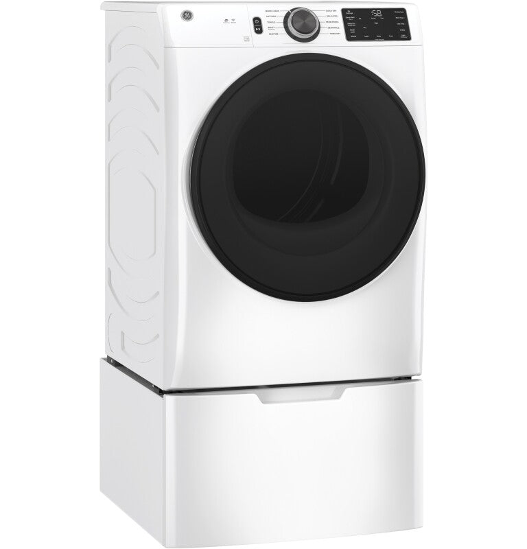 GE 7.8 cu. ft. Capacity Smart Front Load Electric Dryer with Sanitize Cycle - White (GFD55ESSNWW)