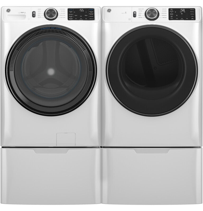 GE 7.8 cu. ft. Capacity Smart Front Load Electric Dryer with Sanitize Cycle - White (GFD55ESSNWW)