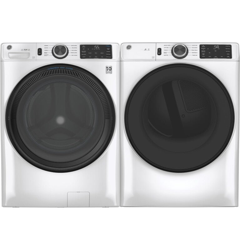 GE 7.8 cu. ft. Capacity Smart Front Load Electric Dryer with Sanitize Cycle - White (GFD55ESSNWW)