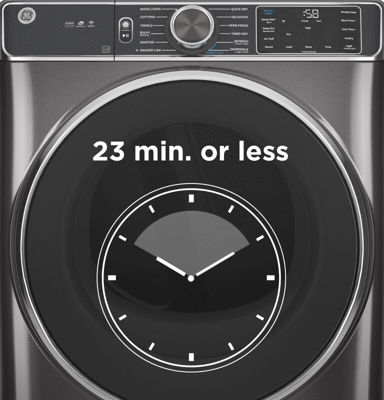 GE 7.8 cu. ft. Capacity Smart Front Load Gas Dryer with Sanitize Cycle - White (GFD55GSSNWW)