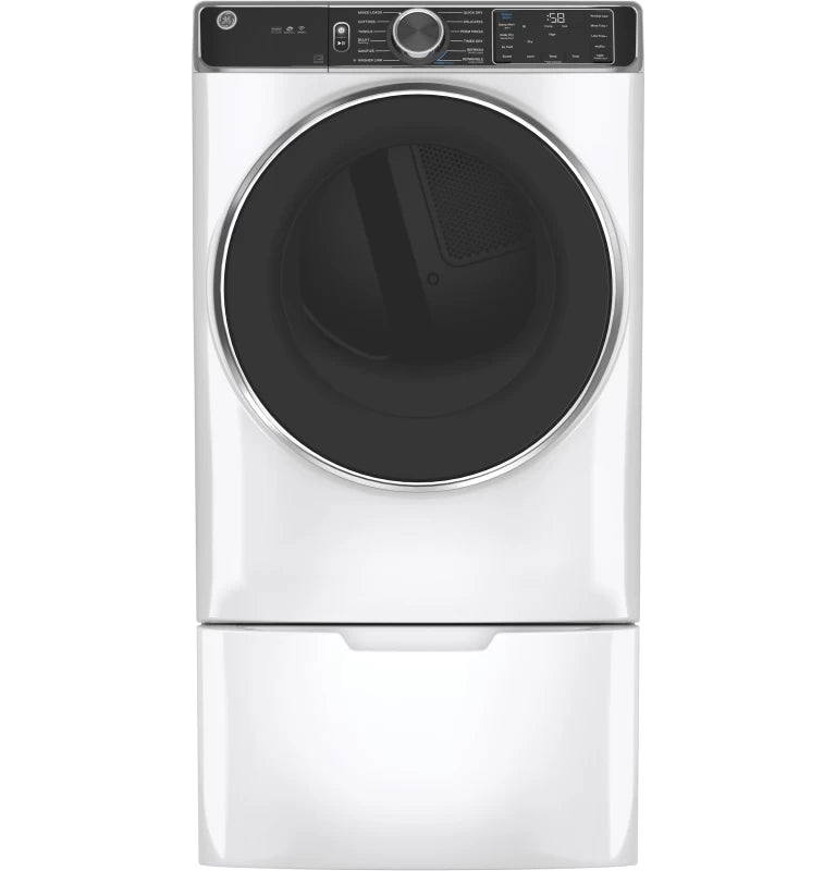 GE 7.8 cu. ft. Capacity Smart Front Load Gas Dryer with Steam and Sanitize Cycle - White (GFD85GSSNWW)