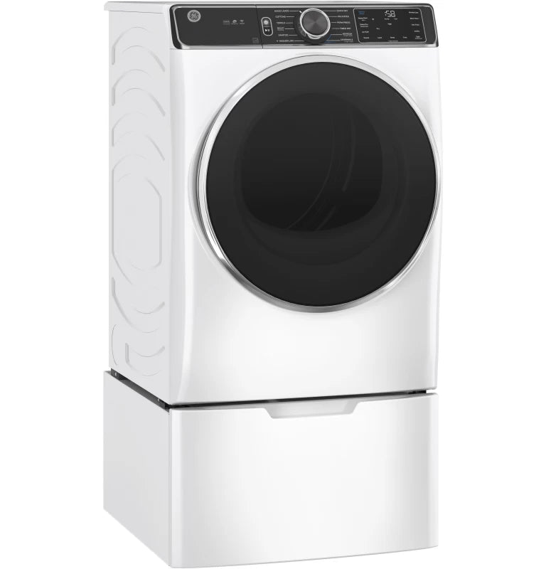GE 7.8 cu. ft. Capacity Smart Front Load Gas Dryer with Steam and Sanitize Cycle - White (GFD85GSSNWW)