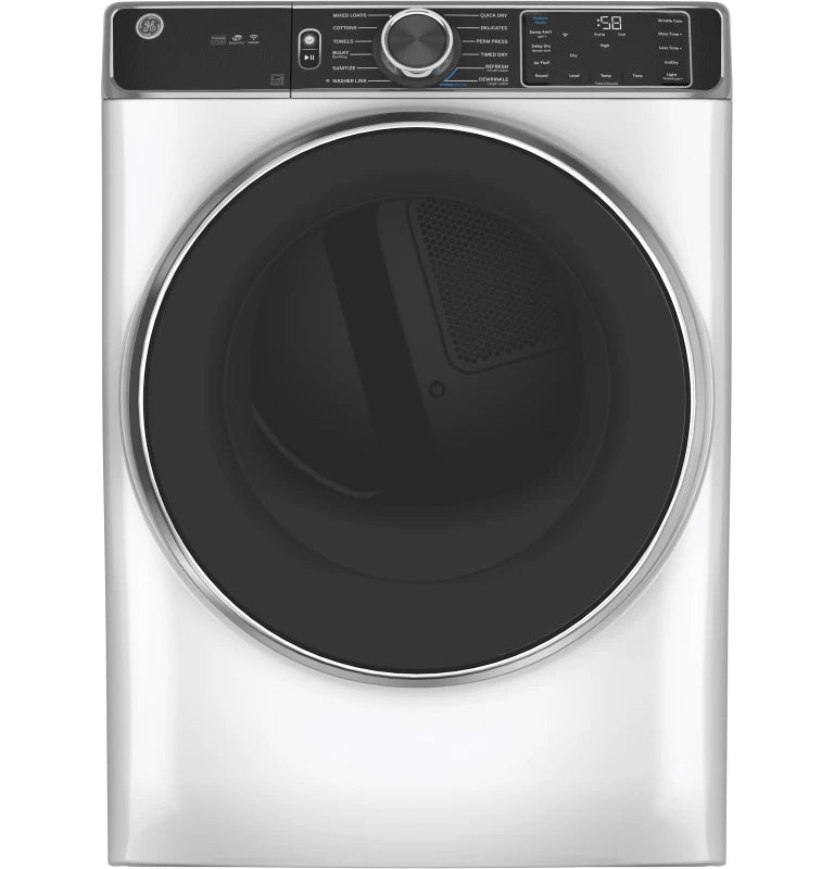 GE 7.8 cu. ft. Capacity Smart Front Load Gas Dryer with Steam and Sanitize Cycle - White (GFD85GSSNWW)